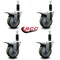 Service Caster 4'' Gray Poly Swivel 1-1/8'' Expanding Stem Caster Set Total Lock Brake, 4PK SCC-EXTTL20S414-PPUB-118-4 - alternate 4